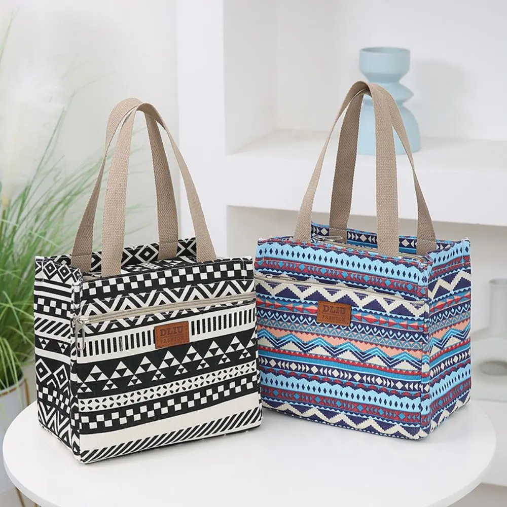 2024 Handbag Print Lunch Bag Large Capacity Thermal Waterproof Insulated Bag Portable Ice Pack Women