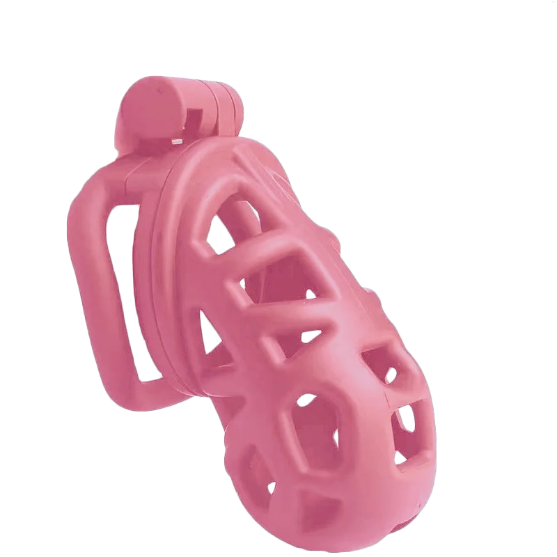 2026 New Pink Chastity Lock Cage SM Flirting Breathable Resin Male Penis Lock Breathable Male Chastity Device Prohibited Abstine view 4