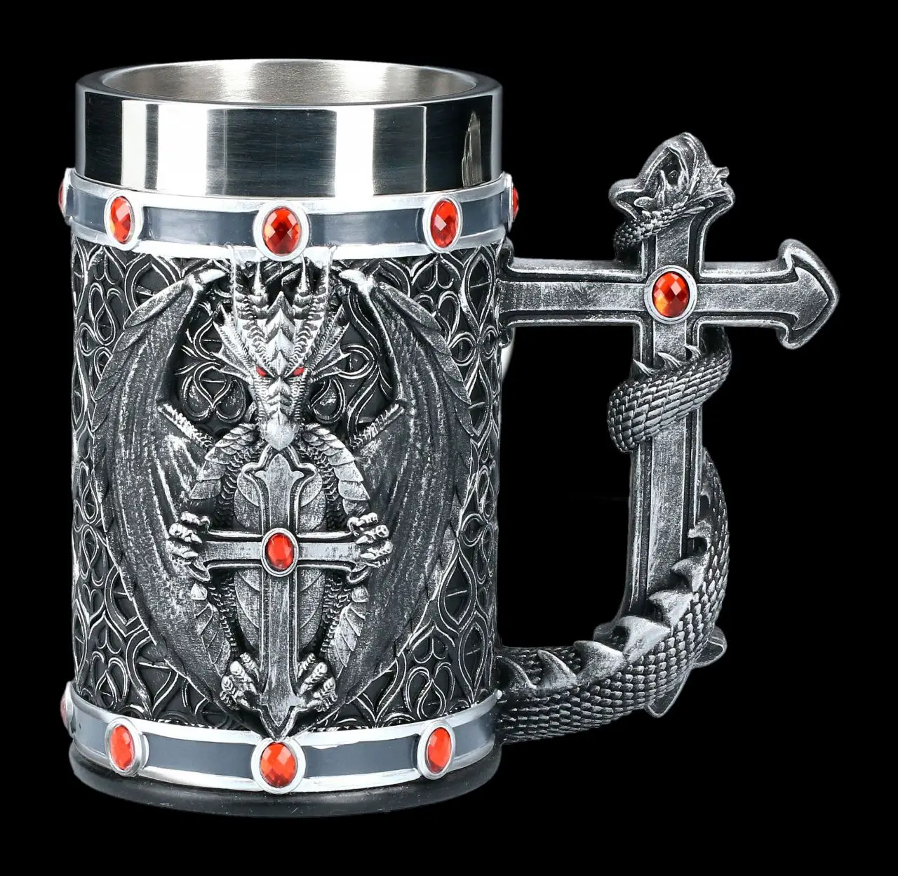 Nemesis Beer Mug dragon cross Viking halloween Mug high quality handwork halloween