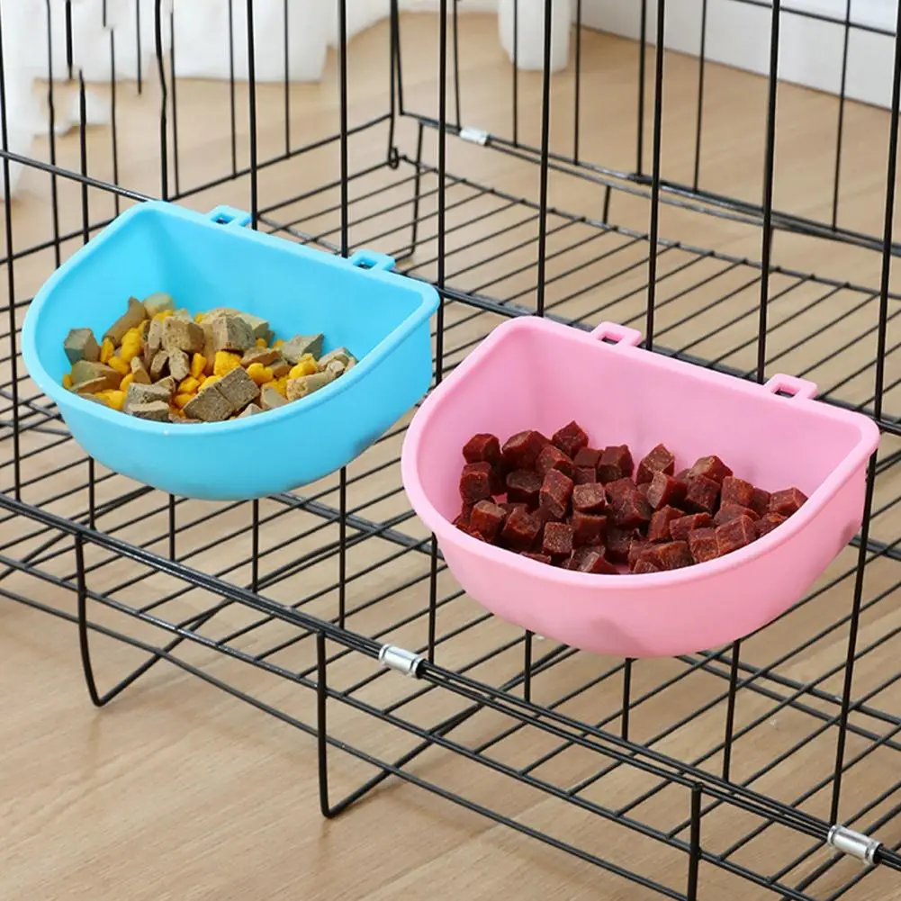 Dog Food Bowl Hanging Solid Color Feed Water Non-slip Pet Cage Drink Water Bowl Dog Bowls Pet Feeder for Pet Cage