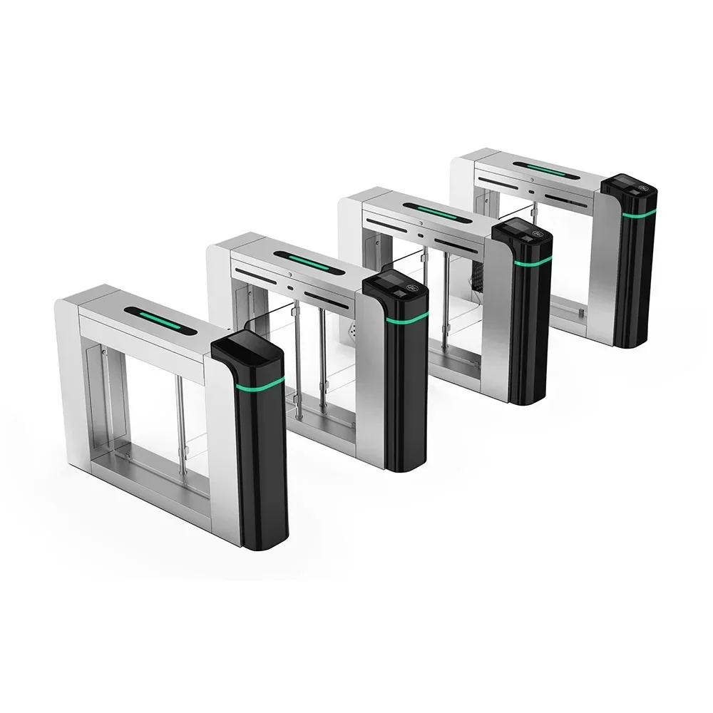 

Swing Barrier Turnstile Gate With Screen, Card Reader, QR Code, And Facial Recognition For Public Spaces
