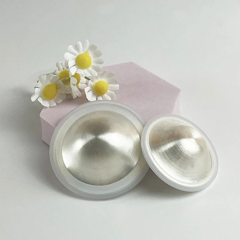 Silver Nursing Cups Covers Silcone Rings Newborn Essentials Must Haves Breastfeeding Nipple Nursing Accessories