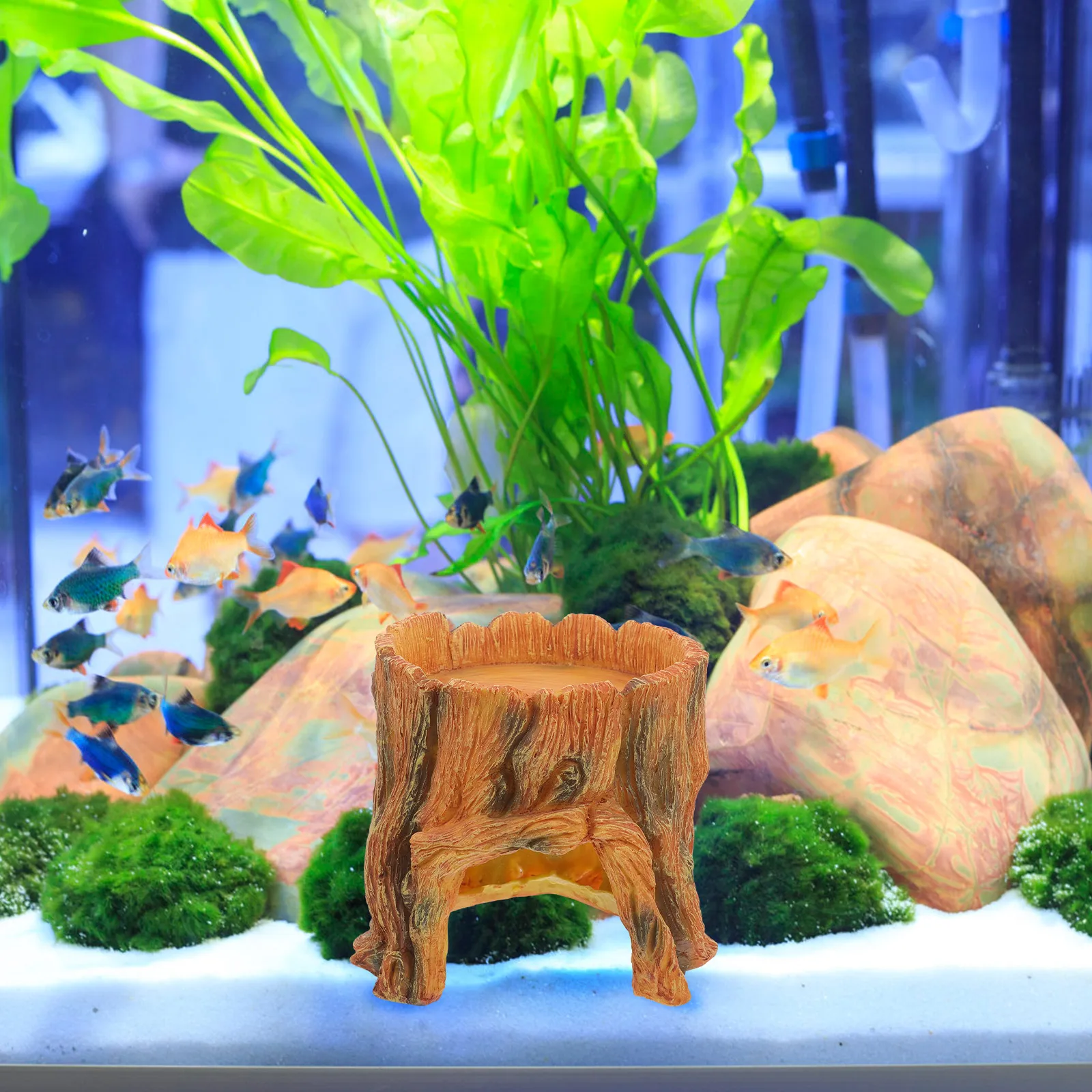 

Hollow Small Tree Stump Decoration Resin Aquarium Trunk Realistic Fish Tank Landscaping Decor Simulation Trunk Cave For Aquatic