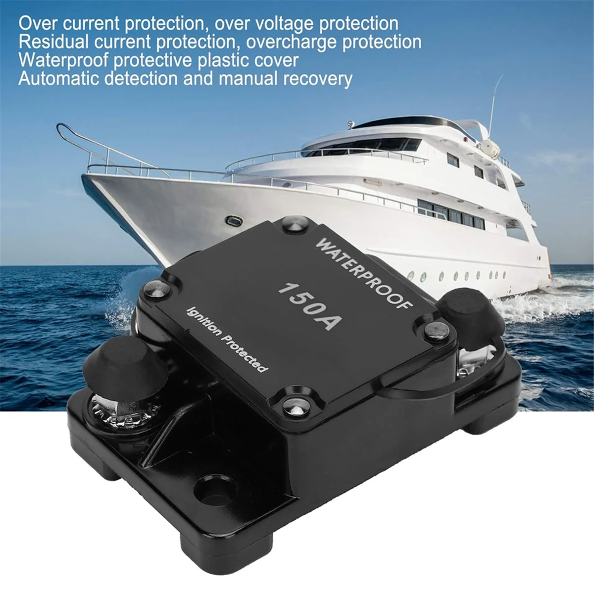 Retail! HT-608 Circuit Breaker Waterproof Automatic Switch Auto Reset Holder Inverter Overload DC12-24V 60A