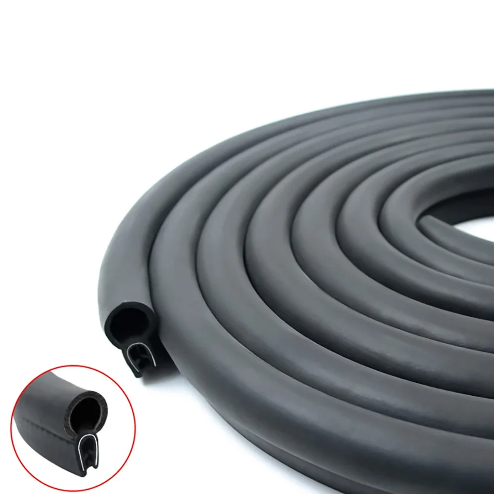 U Channel car Door Edge Guard Rubber Sealing Strip U Type Double-layers Black Insulation Door Frame Protector Sealing Trim Parts