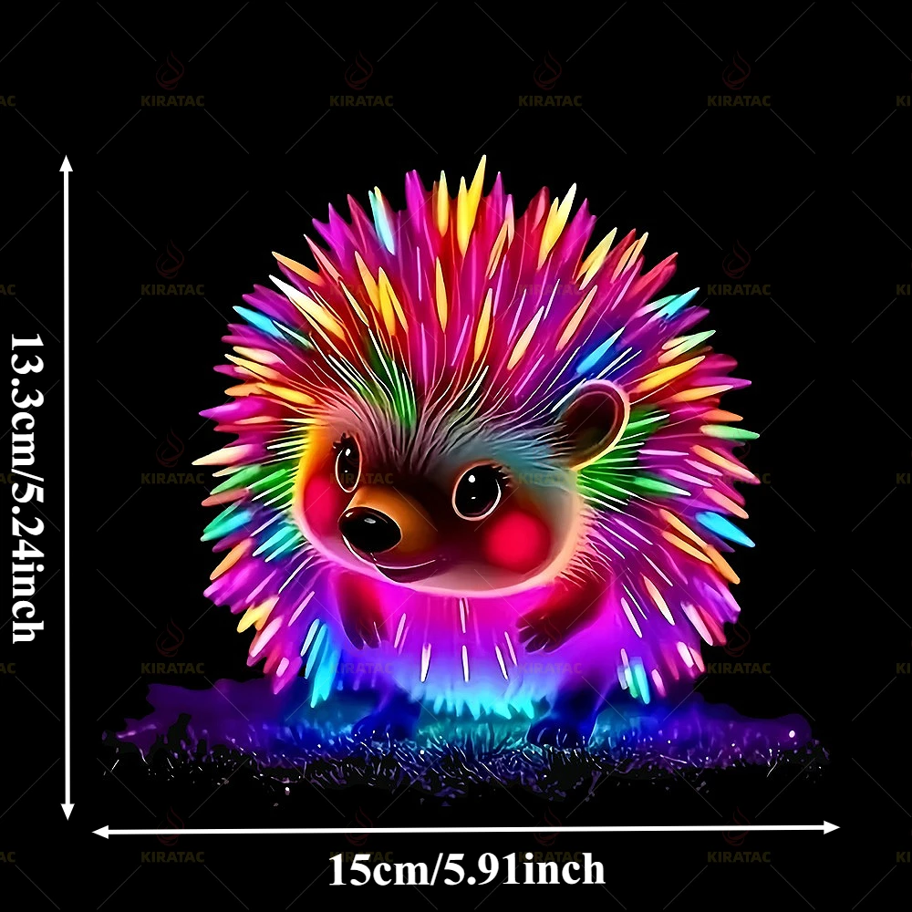 1개 화려한 네온 귀여운 고슴도치 자동차 스티커 방수 자동차 창문 문 오토바이 헬멧 페어링 연료 탱크 비닐 데칼