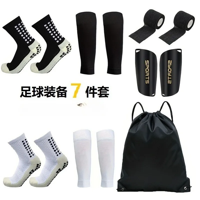 

7-piece Football Socks Men's and Women's Leg Guardssports Training Leg Guards Football Socks Leg Covers Bandages Backpacks