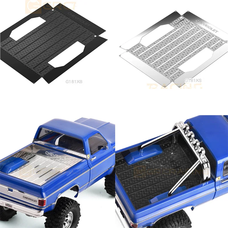 

Stainless Steel Decorative Panel for Cargo Box for 1/18 RC Crawler Car Traxxas Chevrolet K10 TRX4-M Defender DIY Upgrade Parts