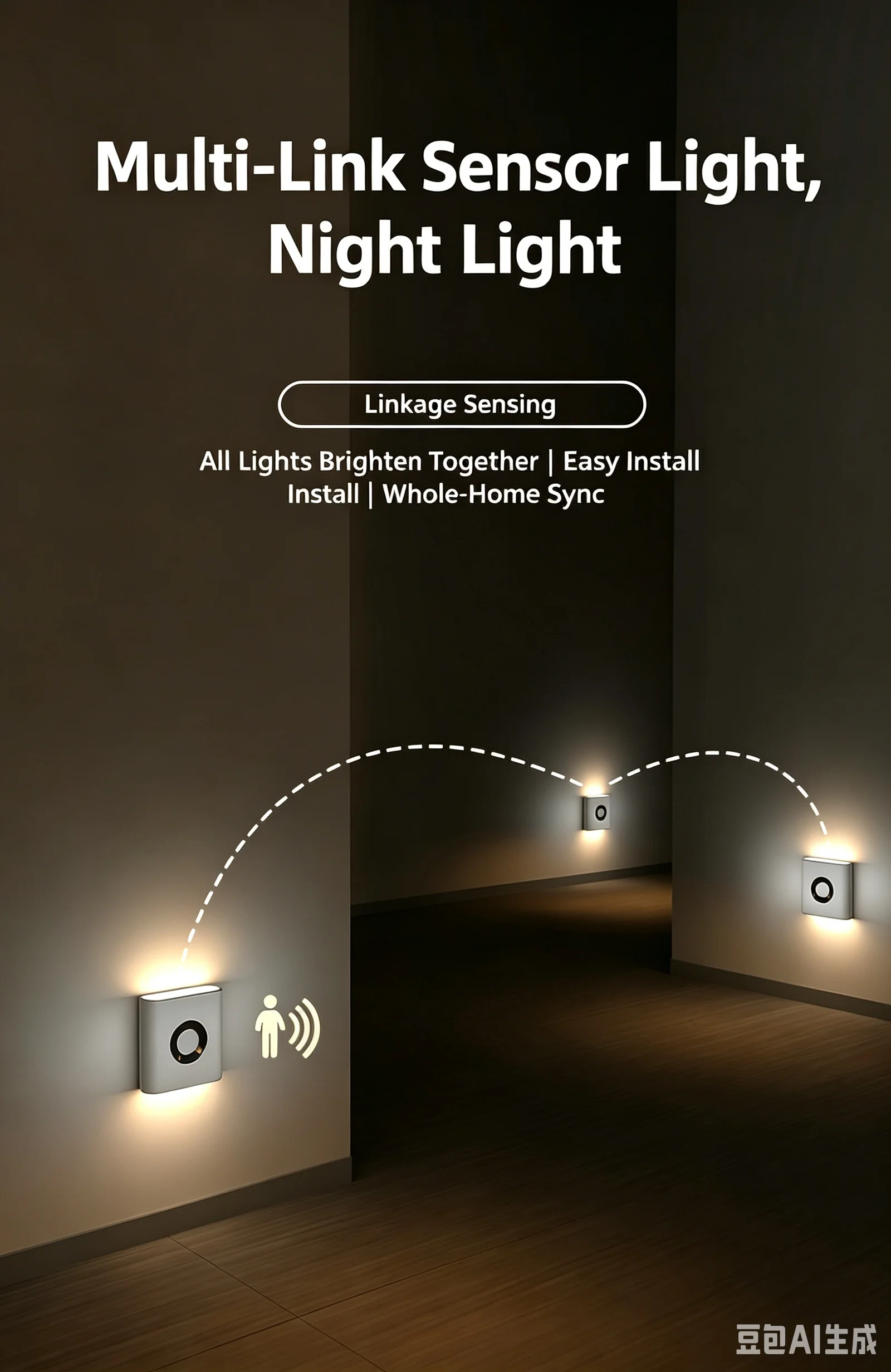 Intelligent Human Body Induction Lamp Auto On‑Off Rechargeable Magnetic Soft Glow Calming Nightlight For Bedside Table Cupboard