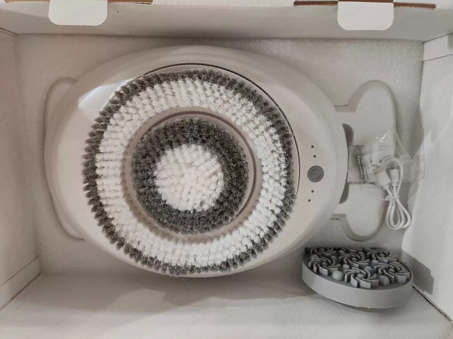 Fully automatic electric back wash wall mounted bath brush, waterproof, rechargeable, no drilling hole, adjustable height