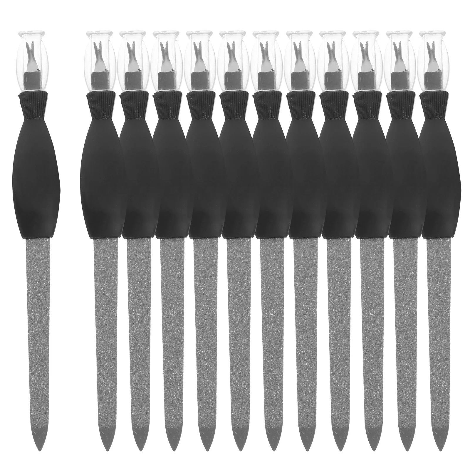 12 stuks dode huid vork nagelvijl tweeërlei gebruik roestvrijstalen nagelriemschuiver nagelgereedschap professioneel gebruik manicure buffer