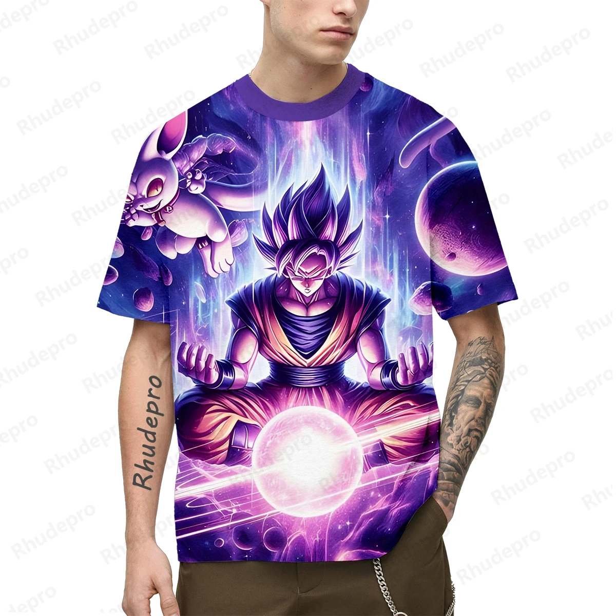 Heren T-Shirt Heren T-Shirt Anime Cosplay Kleding Vegeta Shirts Trend Goku Oversized Tops Streetwear Super Saiya 2024 Nieuw