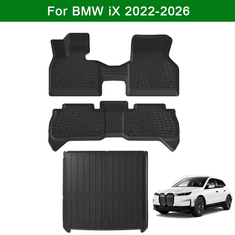 

for BMW iX IX 2022 2023 2024 2025 2026 TPE Floor Mats Foot Mat Floor Liner Waterproof TPE Cargo Liner Trunk Mats LHD RHD