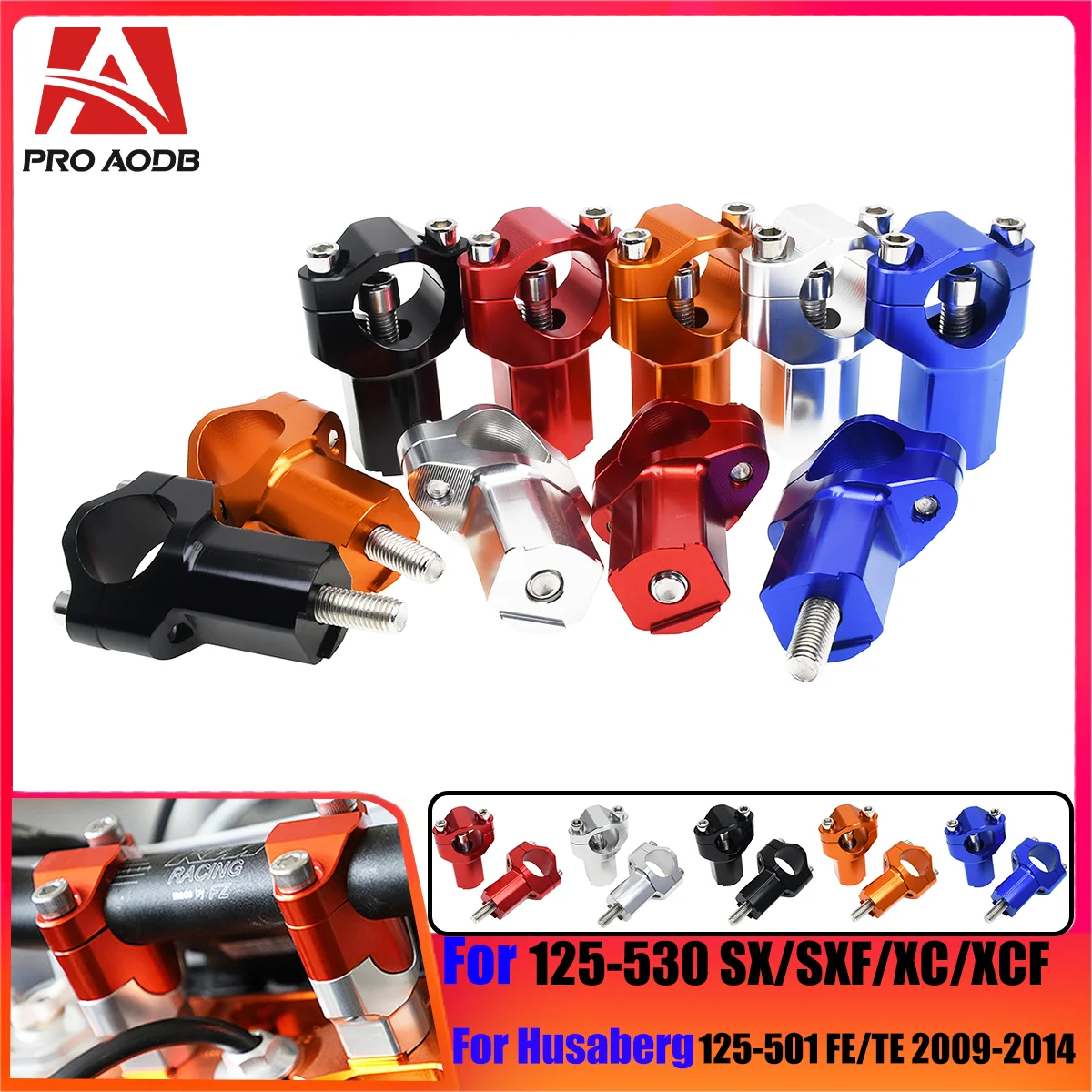 

55mm Motorcycle CNC HandleBar Risers Fat Handle Bar Mount Clamp For KTM EXC XC XCF XCW EXC-F SX SX-F XCF-W Husqvarna TE TC FC FE