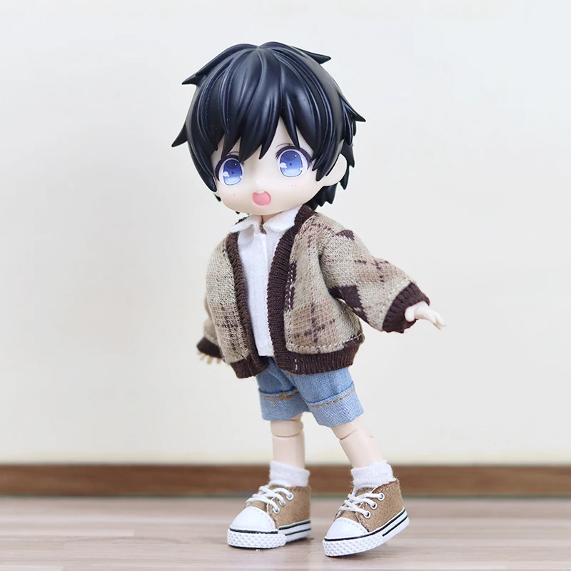 OB11 Doll Clothing Accessories Cute Cardigan Sweater Jacket Plain P9 1/12 Inch Bjd Clothing Gsc Molly P9 Can Wear 15cm Doll Clot