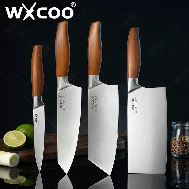 WXCOO Cuchillo de Chef Profesional Japonés, Cuchillos de Cocina de Acero Inoxidable, Cuchillo para Filetear Pescado, Cuchillo para Cortar Carne, Herramientas de Cocina
