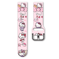 MINISO 20mm KT Cat printed watch strap for Samsung Galaxy Watch 7 6 5 Band Replaceable Bracelet for Xiaomi Huawei Watch