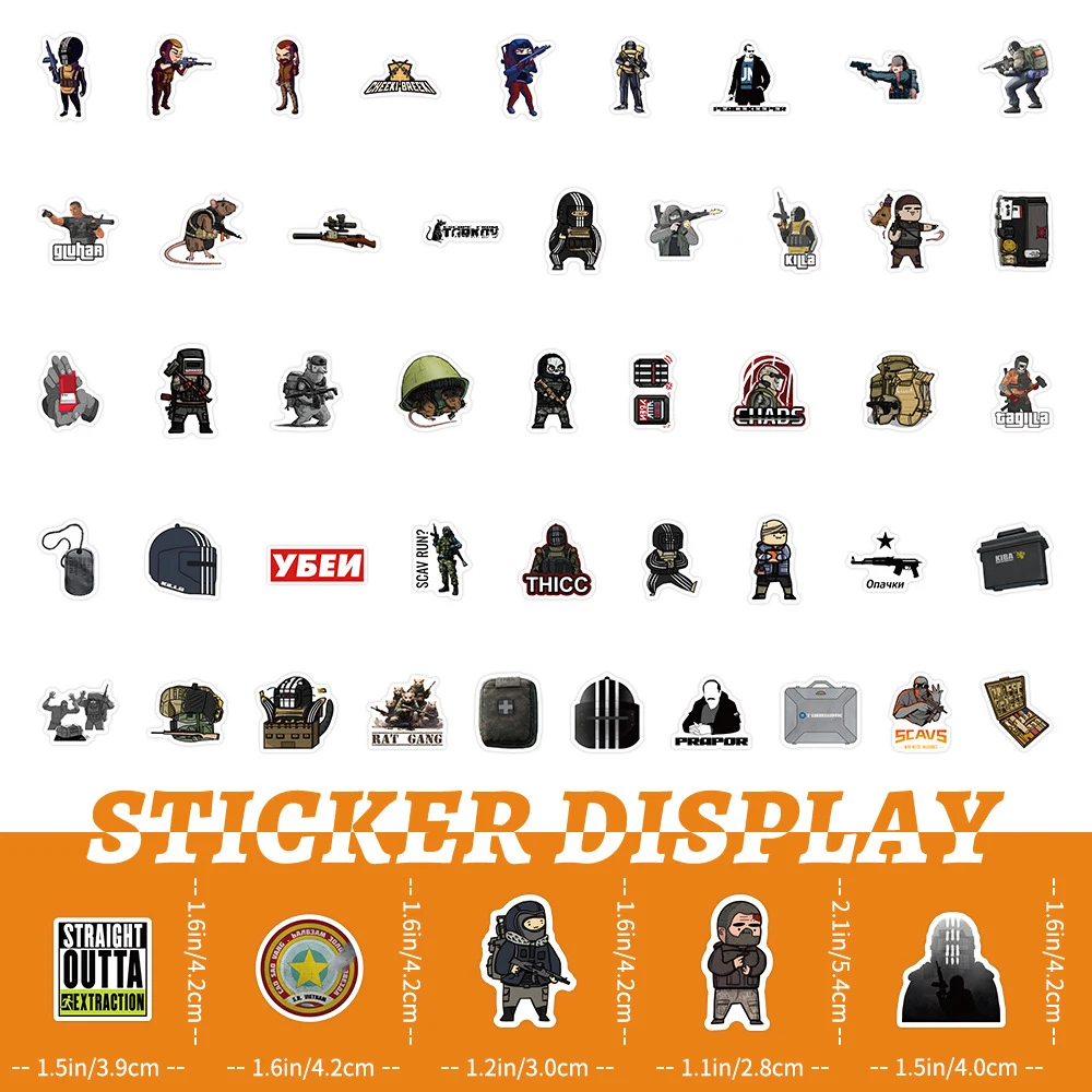 10/30/50/100pcs Escape From Tarkov Game Stickers Cartoon Decals for Kids Toy Laptop Phone Bike Skateboard Cool Graffiti Sticker