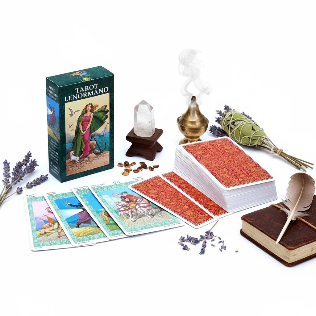 Tarot Lenormand 78-Card Deck Divination Fortune Telling Tool - Multilingual 10.3*6cm