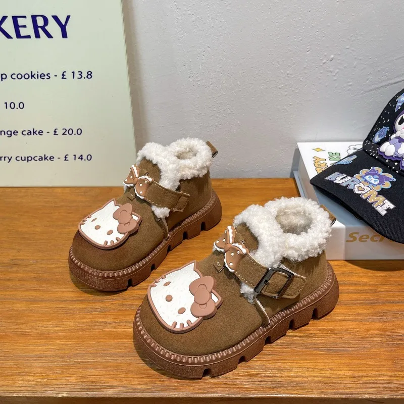 

Kawaii Hello Kitty Sanrio Children Cute Cartoon Comfortable Warm Boots Students Waterproof Non Slip Shoes Birthday Gift for Kids