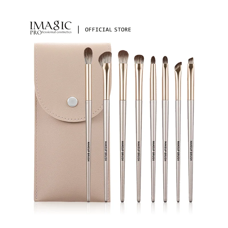 

IMAGIC 8 PCS Makeup Brushes Set Eye Shadow Women Cosmetic Brush Eyeshadow Blush Beauty Soft Make Up Tools Bag