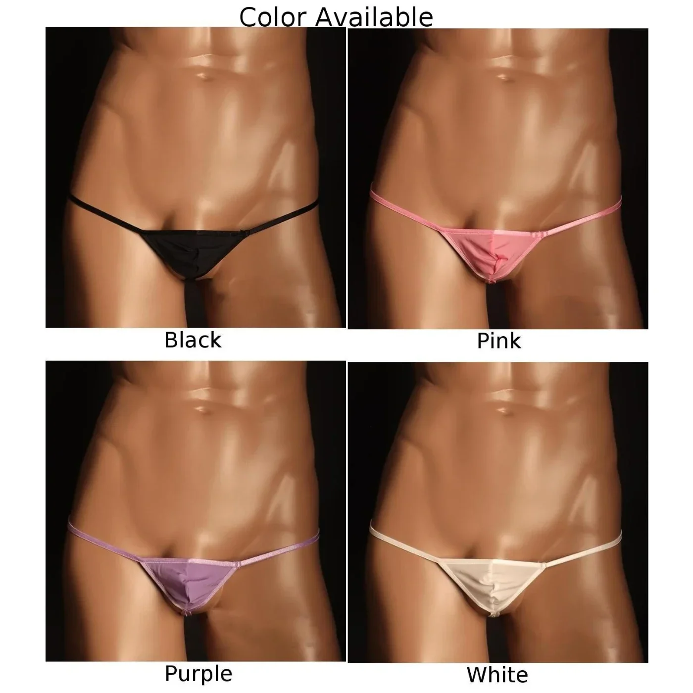 Men Sexy  Low Waist Double Ding Briefs Underwear Half Sewn Small Pouch Panties Solid Color Thongs G-String Erotic Male Thong