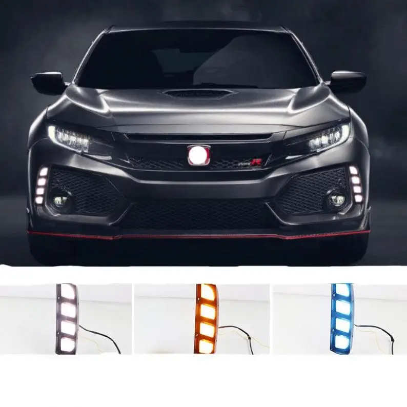 

Последовательные желтые указатели поворота, светодиодные дневные ходовые огни автомобиля DRL, совместимые с Civic 2016-2020 гг.