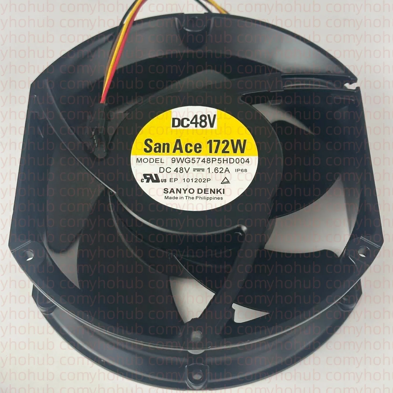 SANYO DENKI 9WG5748P5HD004 IP68 Server Round Fan DC 48V 1.62A 172x172x51mm 4-Wire