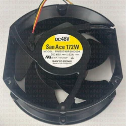 SANYO DENKI 9WG5748P5HD004 IP68 Server Round Fan DC 48V 1.62A 172x172x51mm 4-Wire