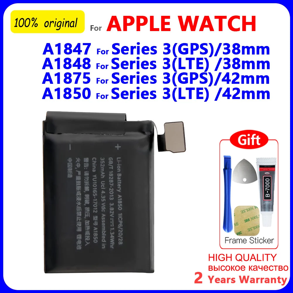 Original Replacement Battery for Apple Watch Series 1 2 3 4 5 SE 6 7 8  iWatch S1 S2 S3 GPS LTE S4 S5 S6 S7 S8 4G 38/40/42/44mm