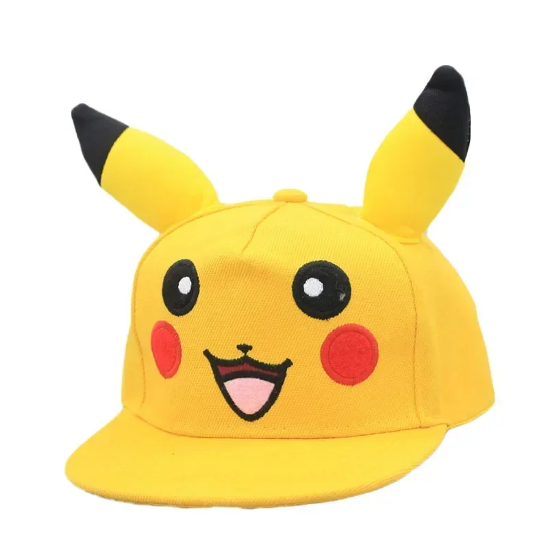 2024 Pokemon Pikachu Mesh Baseball Cap Anime Figure  Pikachu Charmander Hip Hop Hat Kid baby Girls Boys Children's Cap Toy Gift