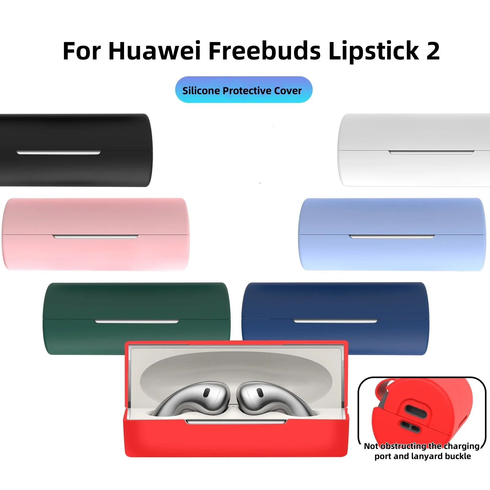 

Suitable For Huawei Freebuds Lipstick 2 Bluetooth Earphone Case Wireless Protect Silicone Silica Gel Soft Shell Cover Washable