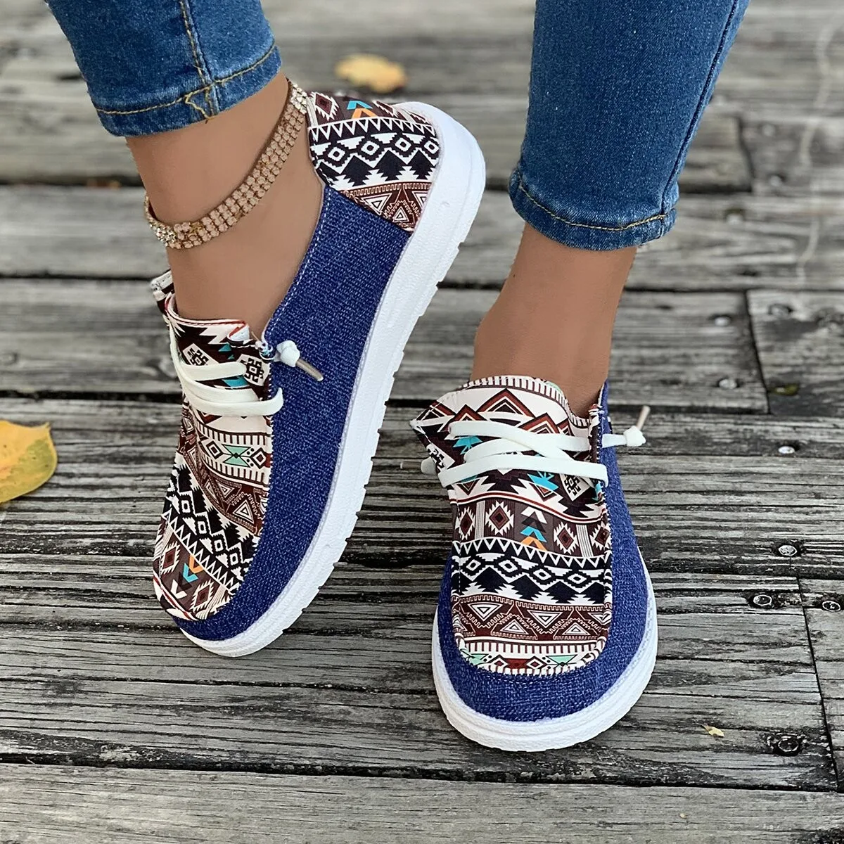 Autumn Women\'s Round Toe Walking Shoes Fashion Color Matching Casual Comfortable Shallow Mouth Thick Sole Sneakers Women Size 43