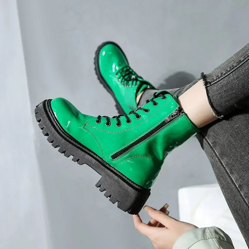 2024 Women Colorful Fashion Ankle Boots Gothic Platform Punk Winter Black High Heels Sexy Ladies Shoes Combat Boots for Women