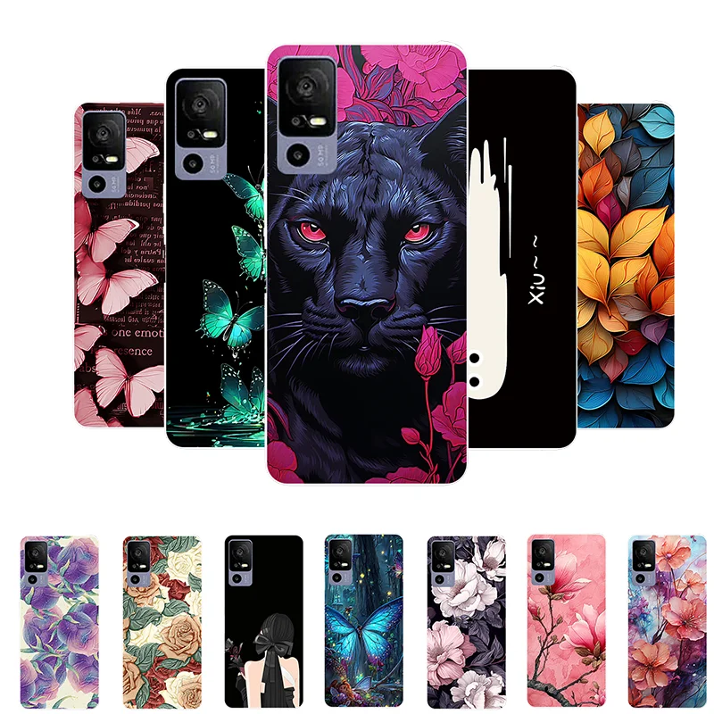 

For TCL 40R Case 40 R 5G Animal Soft TPU Protective Silicone Case for TCL 40R 5G T771K T771A T771H Back Cover TCL40R Phone Case