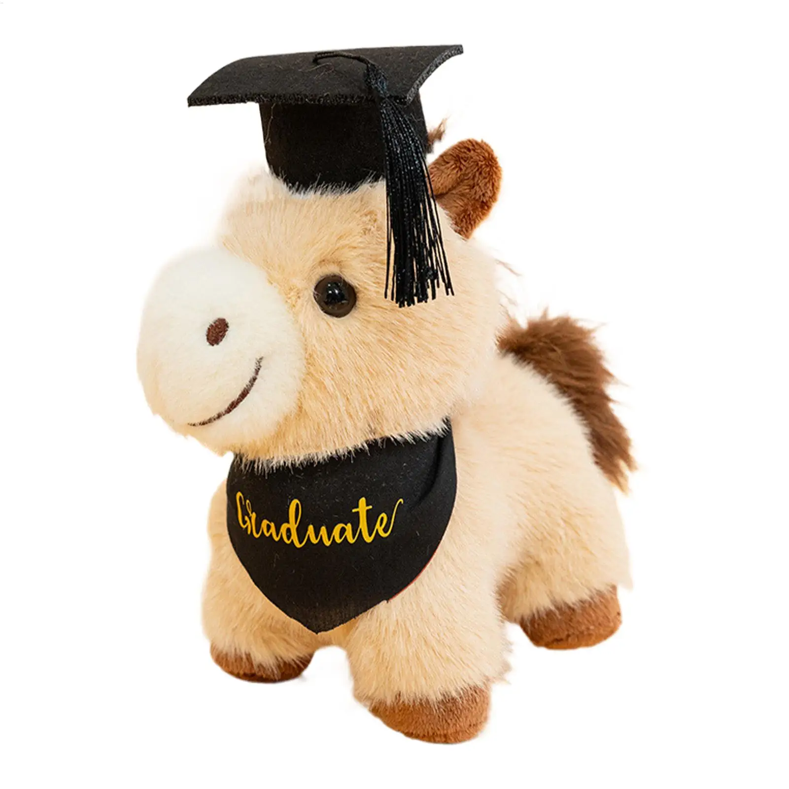 

Graduation Plush Huggable Soft Doll Pillow Graduation Horse Stuffed Animal Plush Toy For Hugging Sleeping Relaxing Bedroom