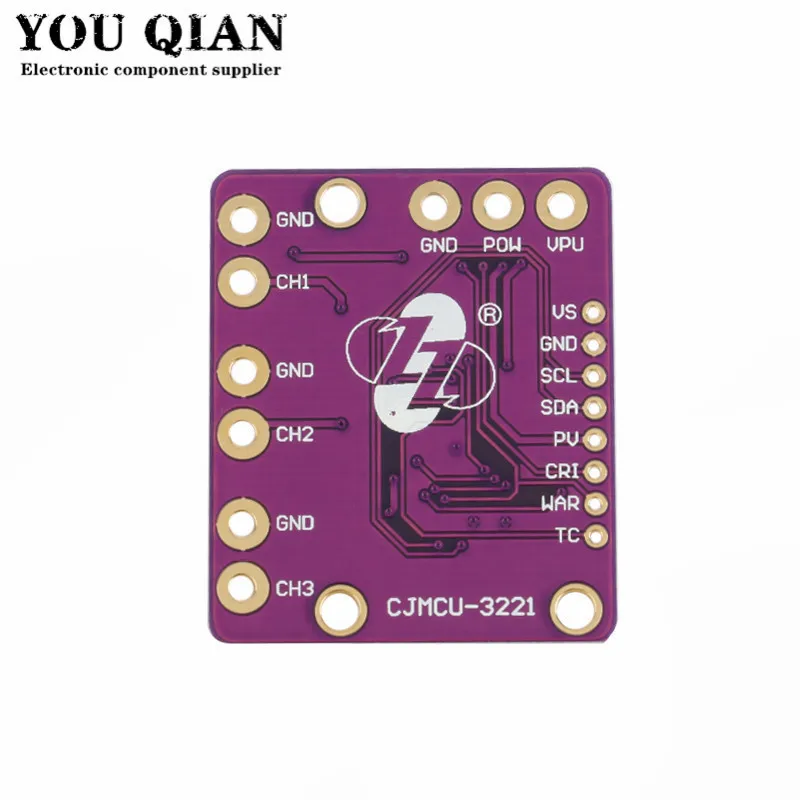 I2C SMBUS INA3221 Triple-Channel Shunt Current Power Supply Voltage Monitor Sensor Board Module Replace INA219 With Pins