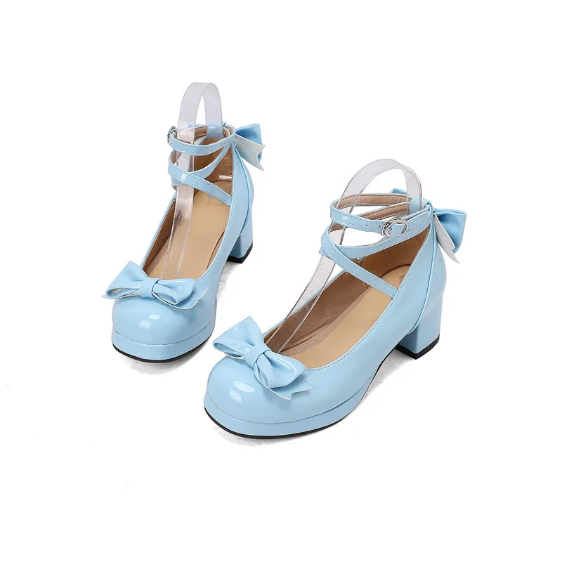 Dopamine Color Sweet Lolita Pumps Cute Bow Multicolor Kawaii Women Daily Single Shoes