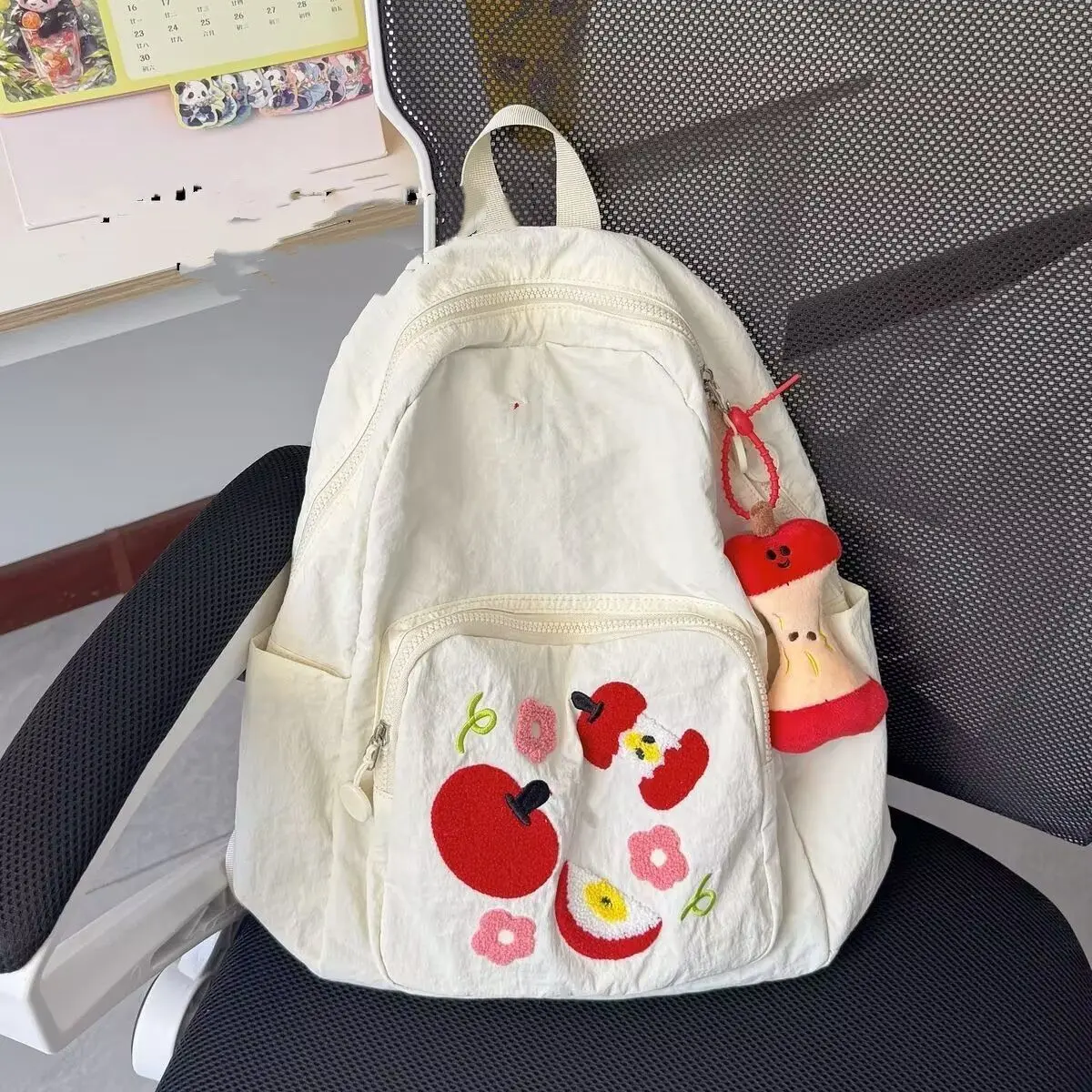 Japanese Cute Cartoon Apple Large Capacity Backpack Kawaii Student Schoolbag Travel Commuting Satchels Woman Bag Kids Backpack