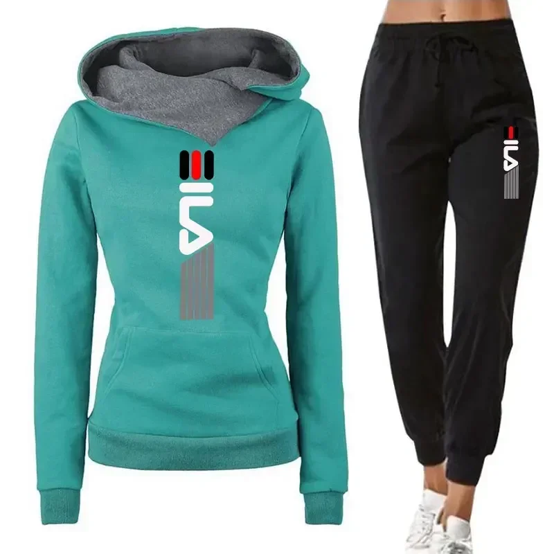 Trainingsanzug Frauen Winter 2024 Weibliche Pullover Hoodies + Hosen Jogging Frau Zwei Stücke Set Sport Anzug für Frauen Kleidung Outfits