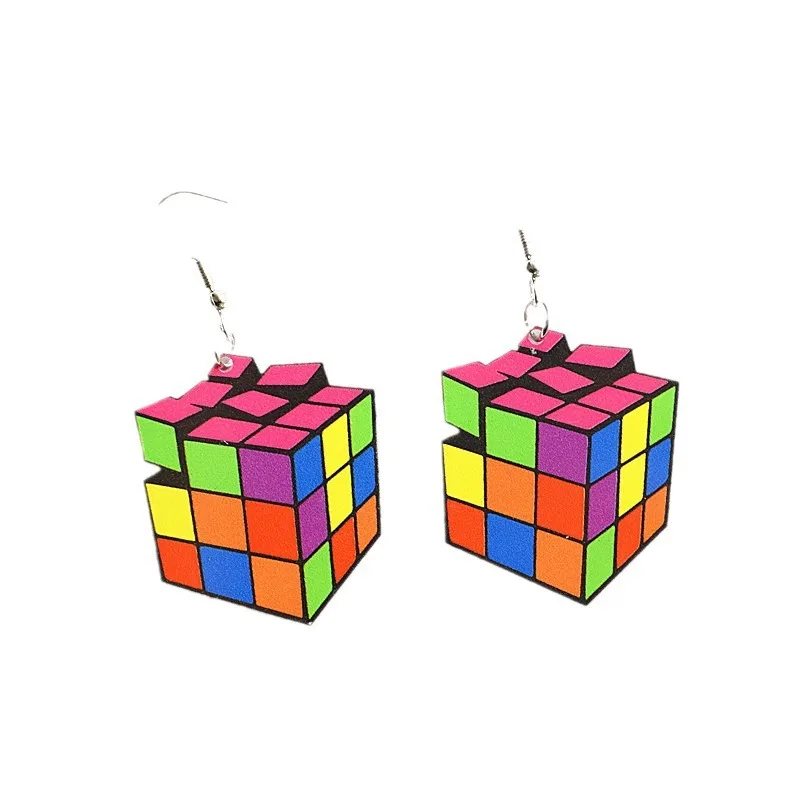 Cube Game Console Radio Acrylic Earrings for Women Cute Back To 80 90\'s Ear Rings Party Jewelry