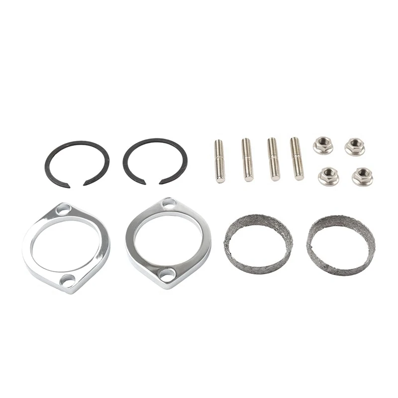 Exhaust Flange Install Kit Flanges Gaskets C-Clips Nuts Washers For  Softail Sportster Dyna Touring 30-0205