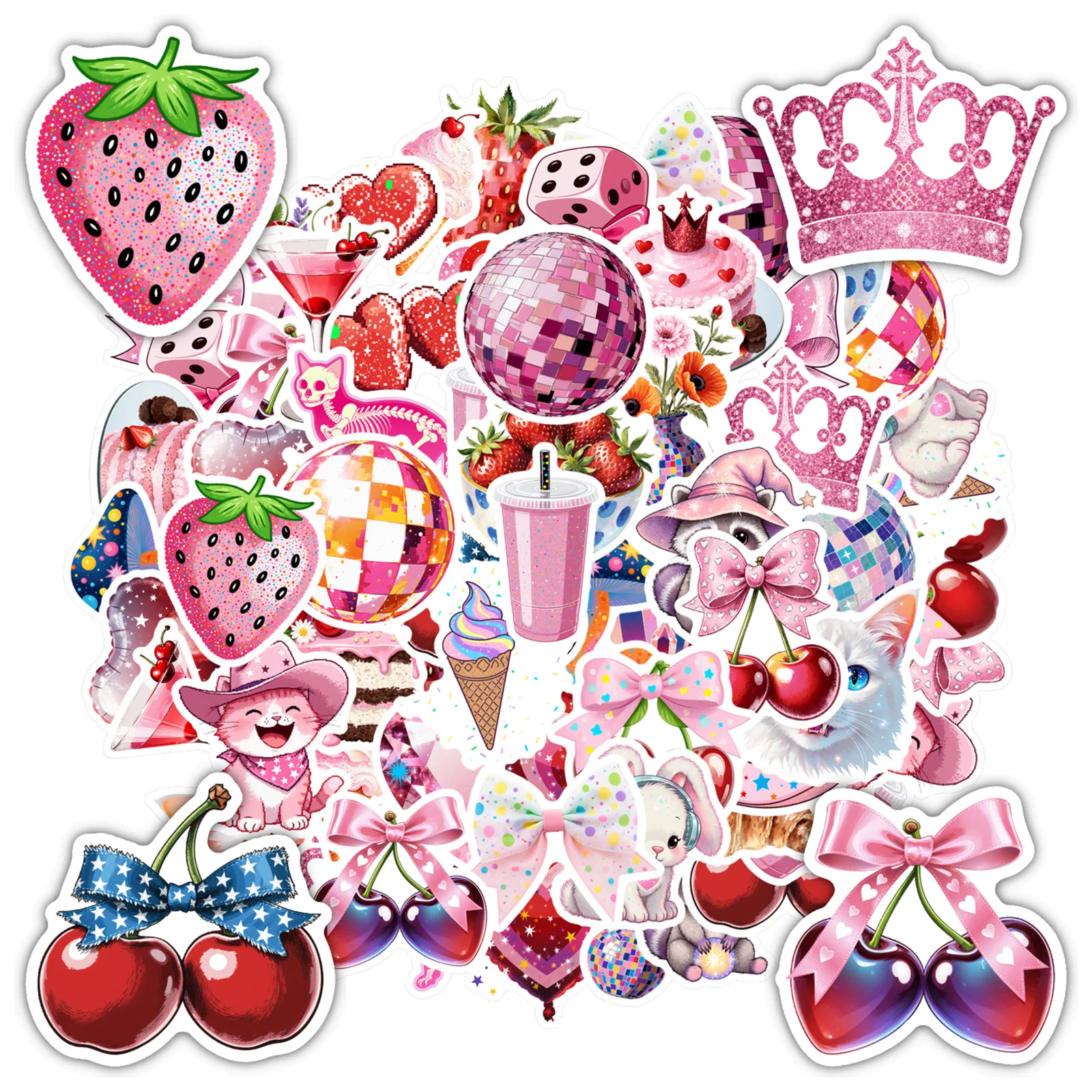 

35 шт., химерные наклейки для дискотеки, красочные милые наклейки для еды, сделай сам, наклейки с животными для ноутбука, багажа, чашки мобильного телефона