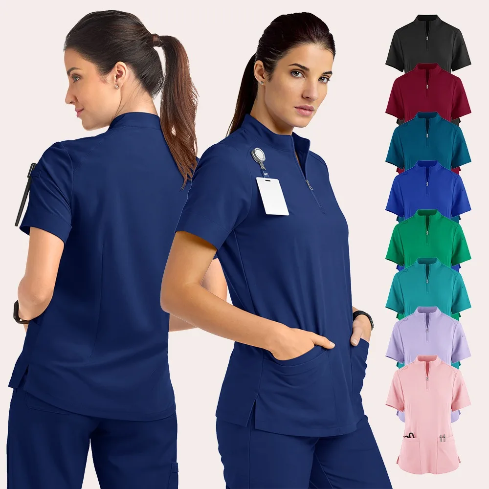 

Scrubs Medical Uniform Short Sleeve Tops+Pants Nursing Uniform Women Pet Shop Doctor Hospital Clinic Surgery Workwear Scrub Sets