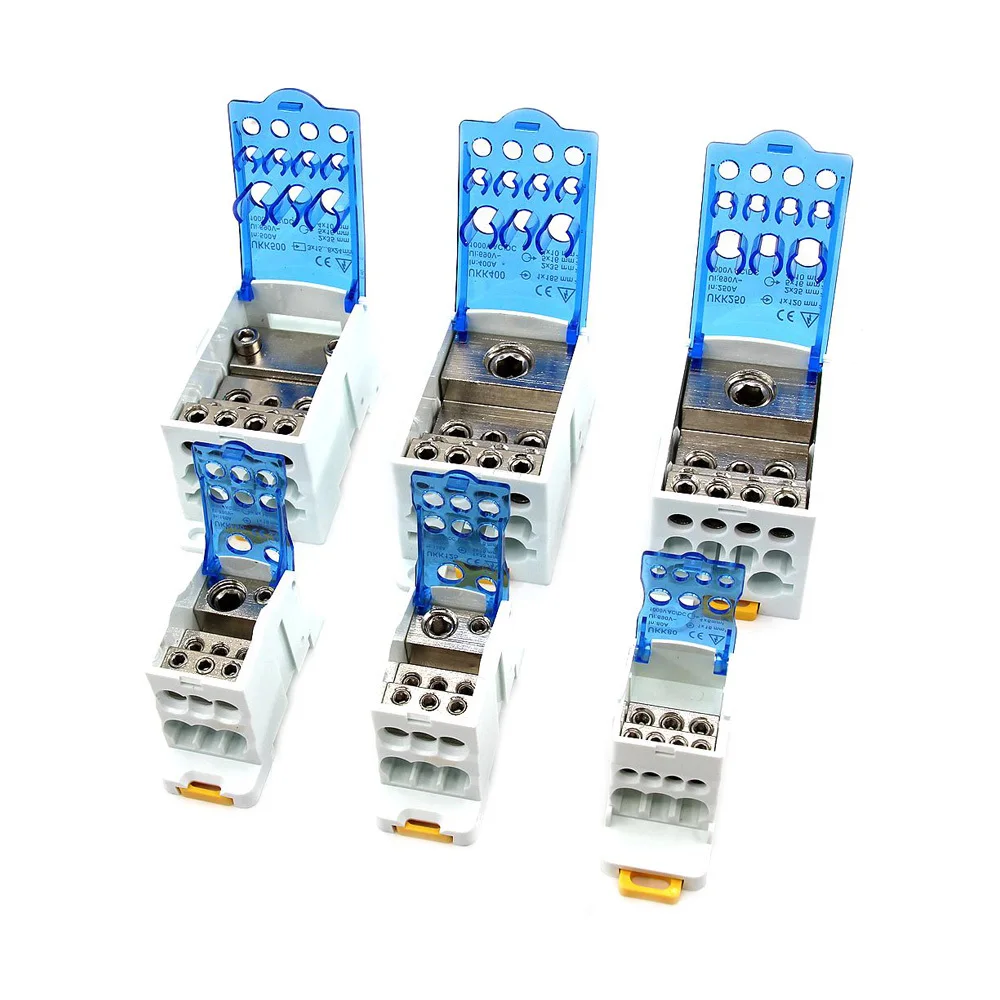 Distribution UKK Series Unipolar Junction Box One In Several Out Power Wire Electrical Connector Din Rail Terminal Block 80-500A