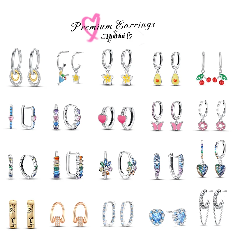 

Unique design of colorful diamond sparkling earrings in summer fruit series s925