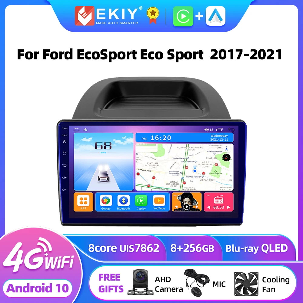 

EKIY T7 For Ford EcoSport Eco Sport 2017 - 2021 Android 10.0 Stereo Multimedia Stereo 1280*720P GPS Navi Video Player Head Unit