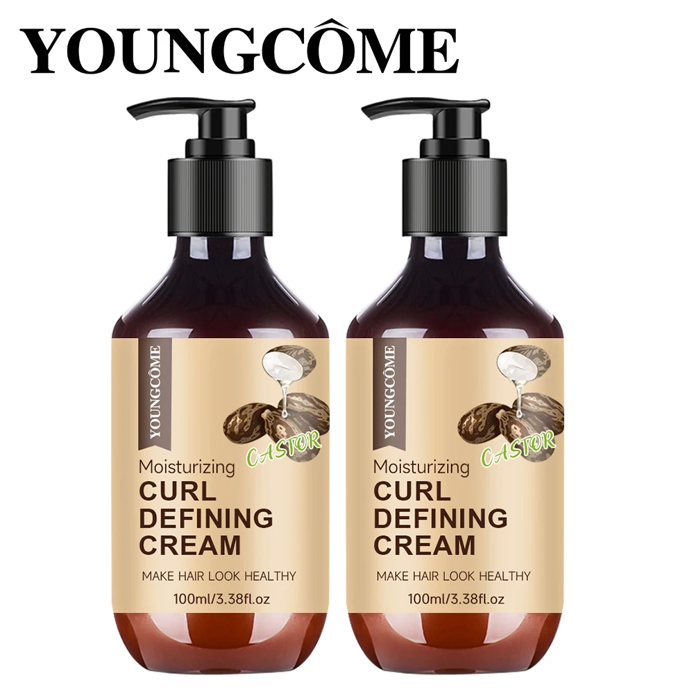 Rizinusöl-Curl-Aktivatorcreme – Definiertes, spaltes/gewelltes Haar, Feuchtigkeitsbeständigkeit, nicht fettende Formel, sicher für gefärbtes Haar – Detail 10