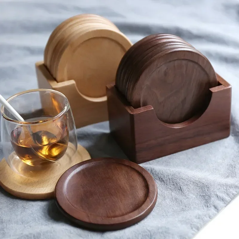 

Подставки для пространственного пунктуации, набор из орехового дерева из 6 предметов четкости вашої столешницы с японской минималистской спокойной бесплатной гравировкой