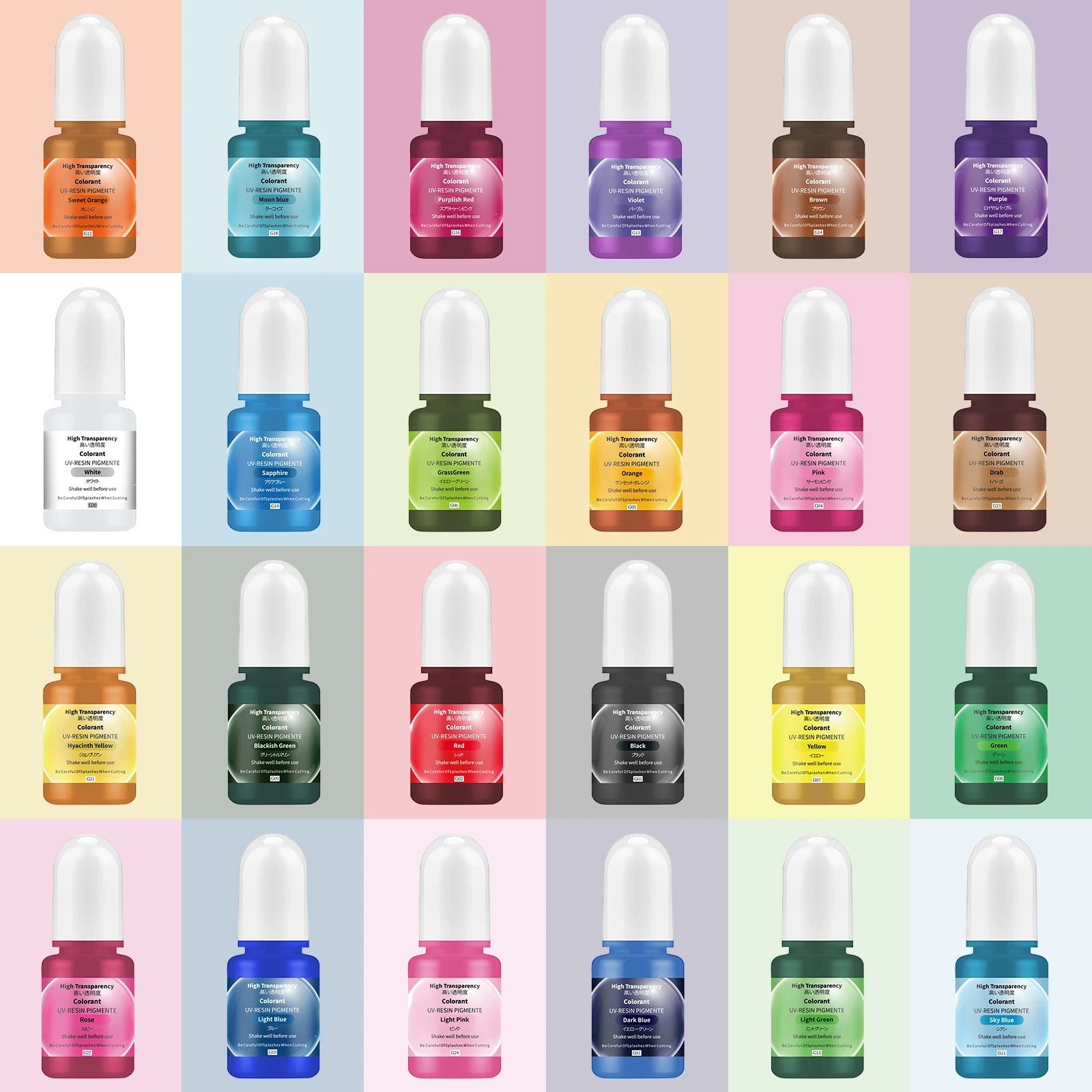 5ml Epoxy Resin Pigment Transparent Non-Toxic Epoxy UV Resin Dye Liquid Pigment Resin Coloring DIY Resin Jewelry Making Crafts